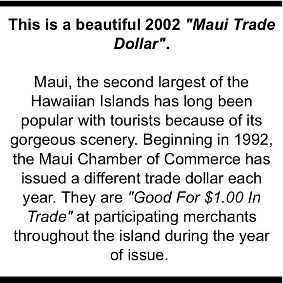 beautiful silver 2002 "Maui Trade Dollar" - whales - Picture 4 of 6
